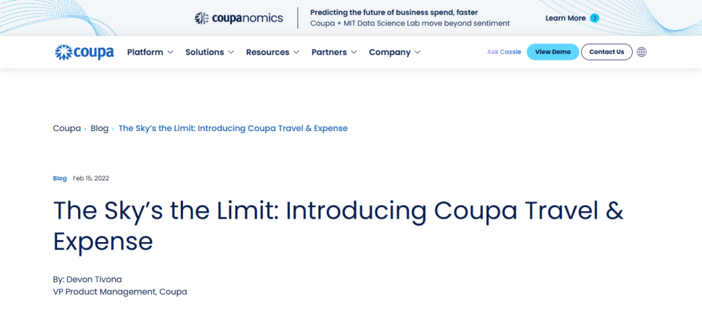 Coupa Travel & Expense AI