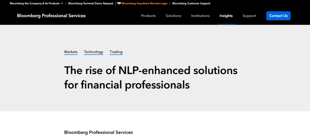 Bloomberg Terminal NLP