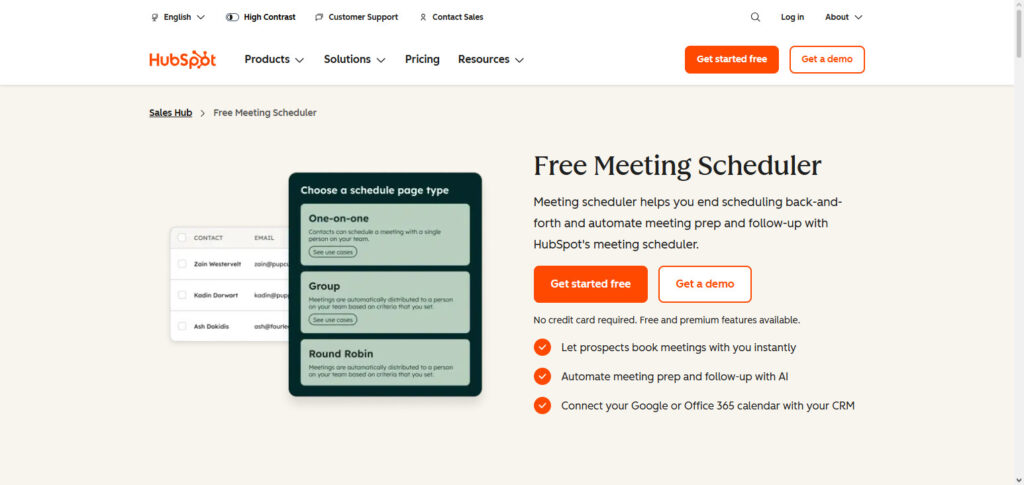 HubSpot Meetings AI