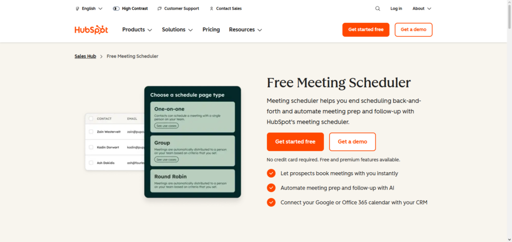 HubSpot Meetings AI