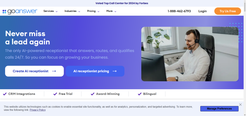 GoAnswer AI Receptionist