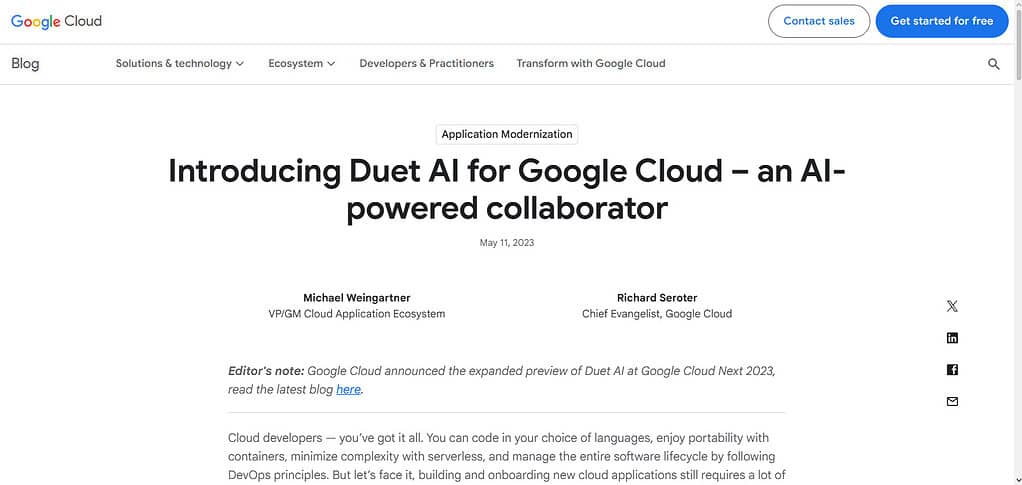 Google Cloud Duet AI