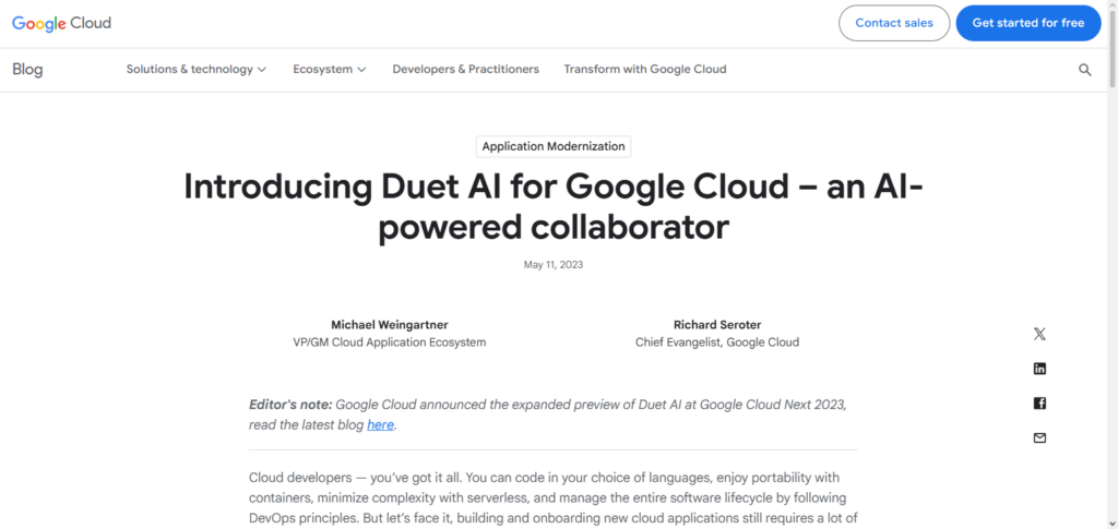 Google Cloud Duet AI