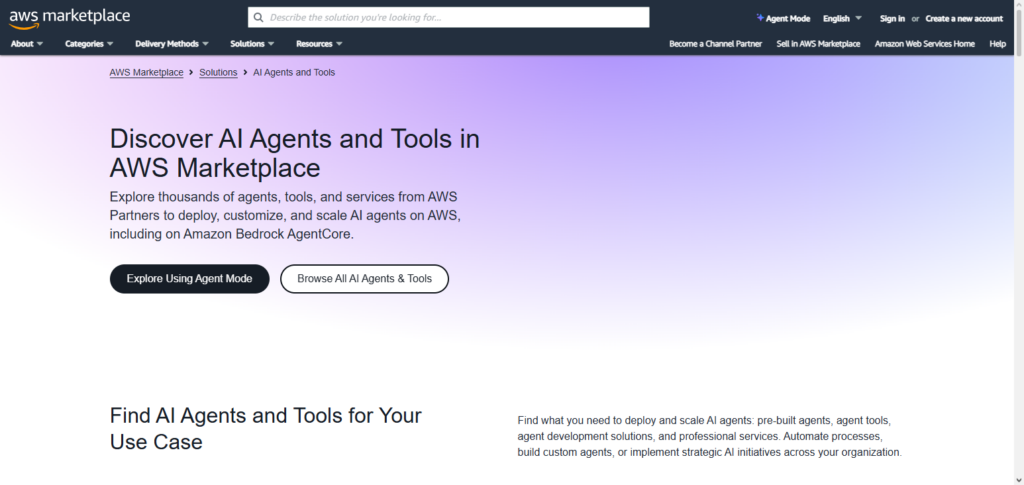 AWS AI Agent Marketplace