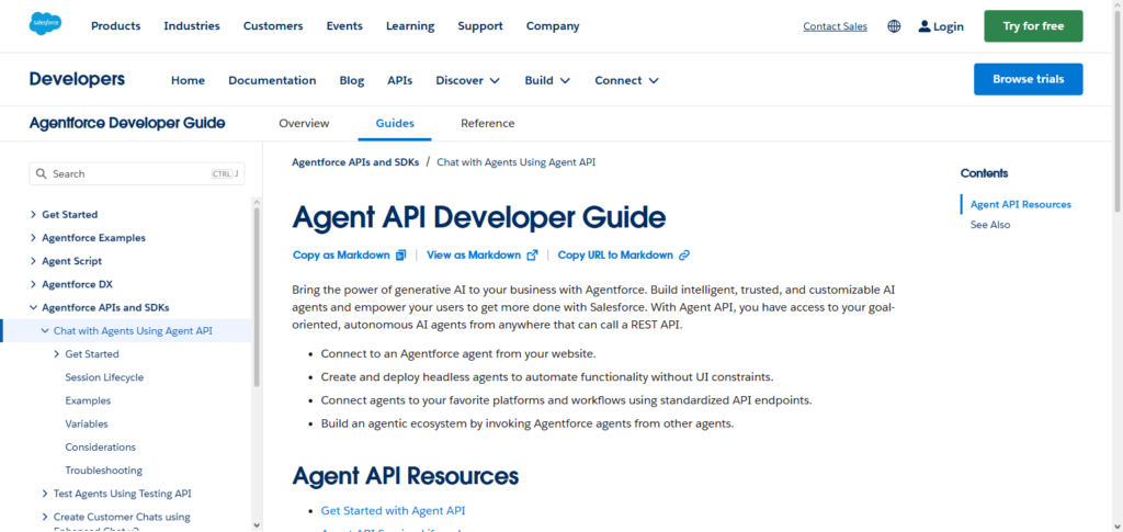 Salesforce Agentforce API