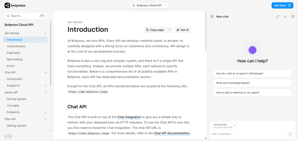 Botpress API