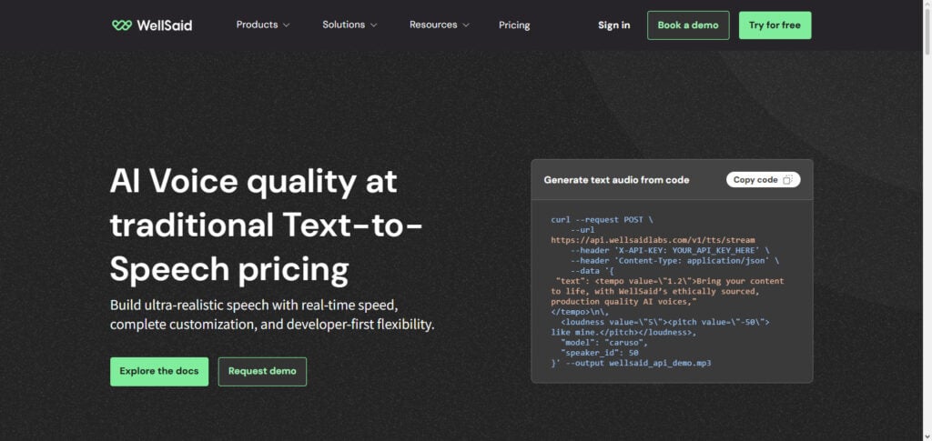 WellSaid Labs API