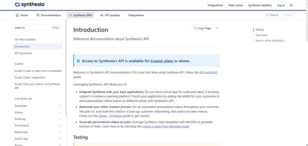 Synthesia API