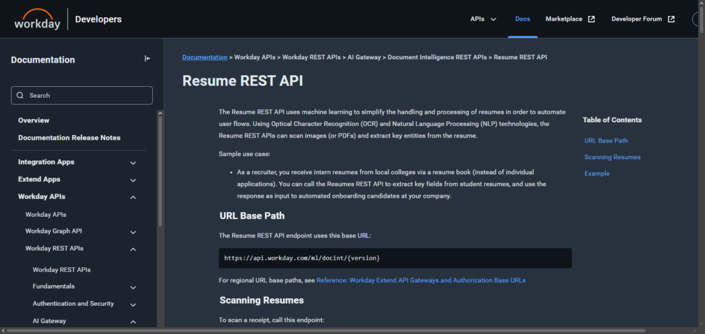 Workday Resume Parsing API