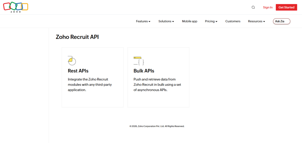Zoho Recruit API