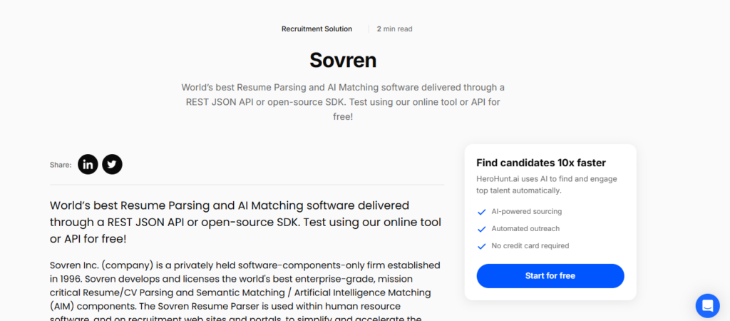 Sovren Resume Parser API
