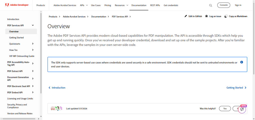 Adobe PDF Services API