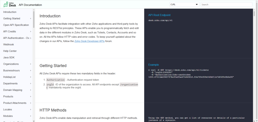 Zoho Desk API