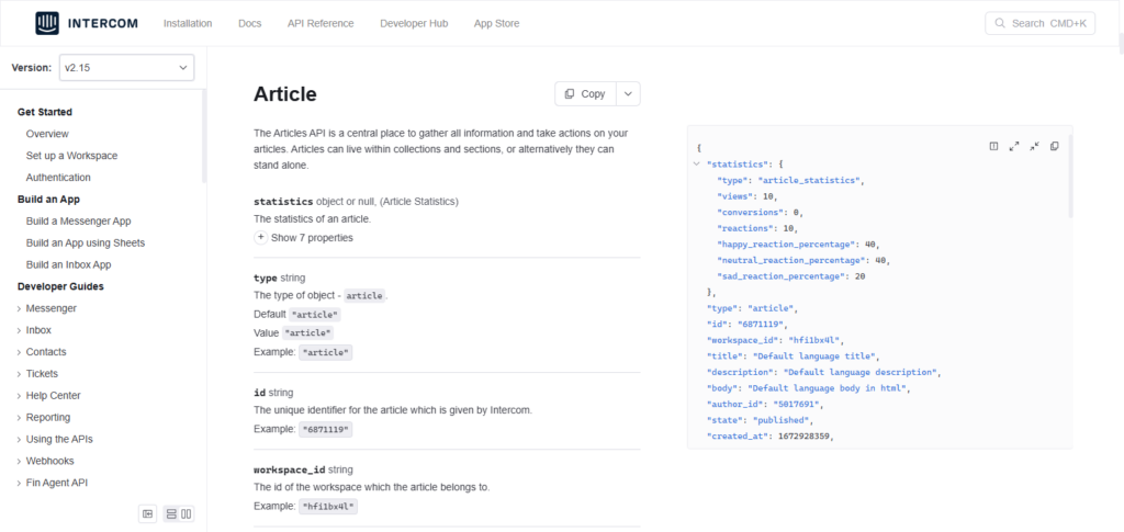 Intercom Articles API