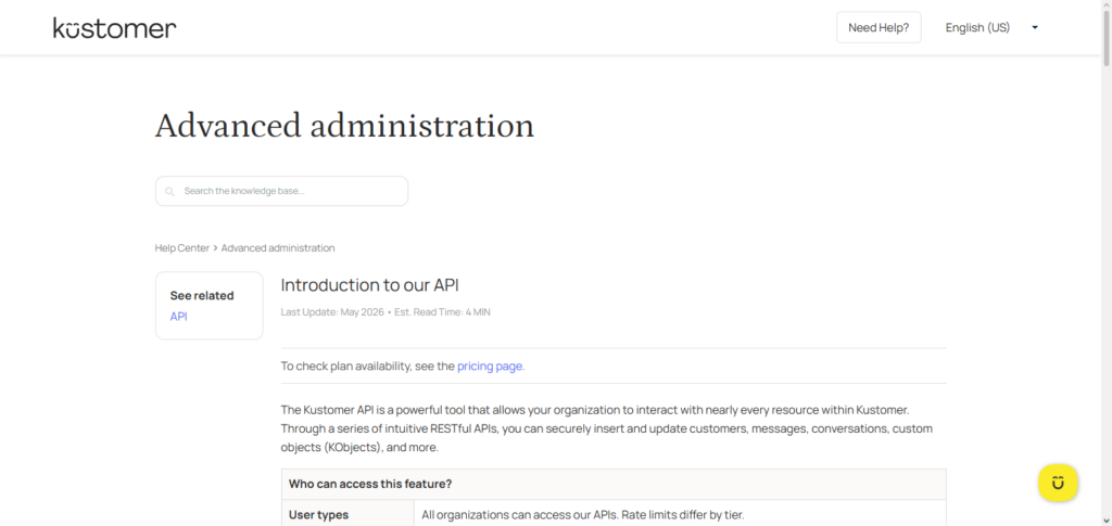 Kustomer Knowledge API