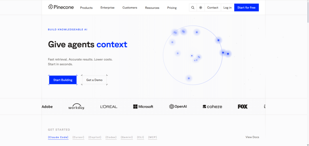 Pinecone Vector Search API