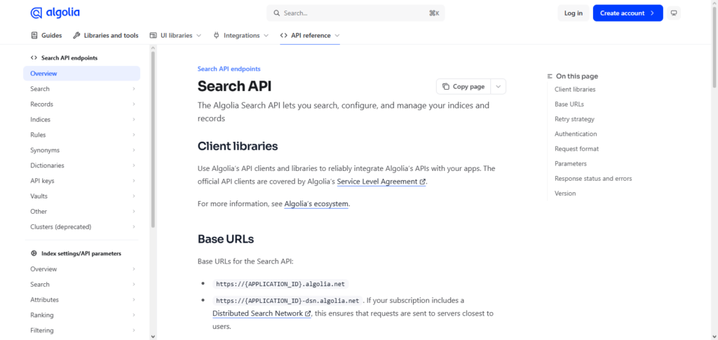 Algolia Search API
