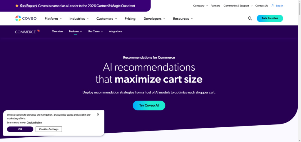 Coveo AI Recommendations
