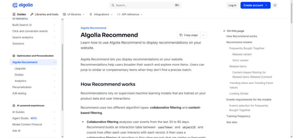 Algolia Recommend