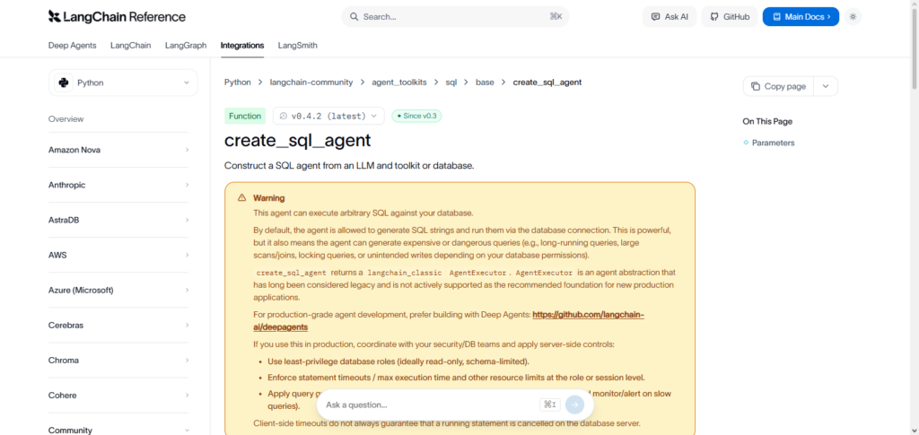 LangChain SQL Agent