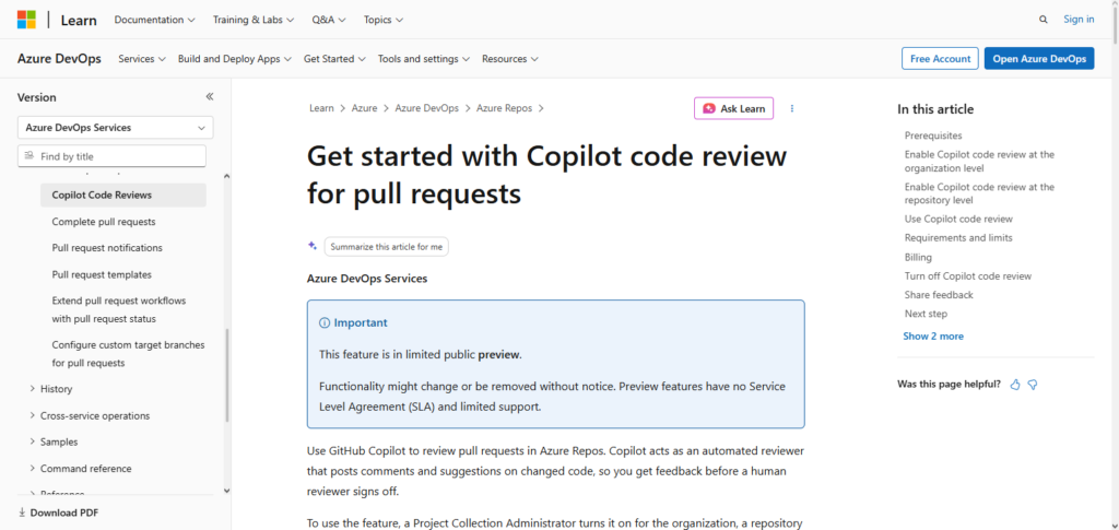 Microsoft Azure AI Code Review