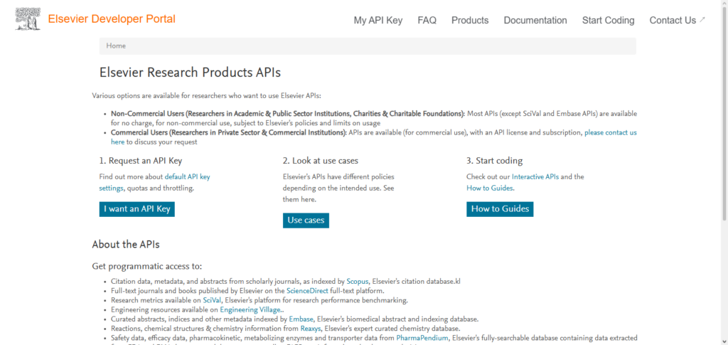 Elsevier ScienceDirect API