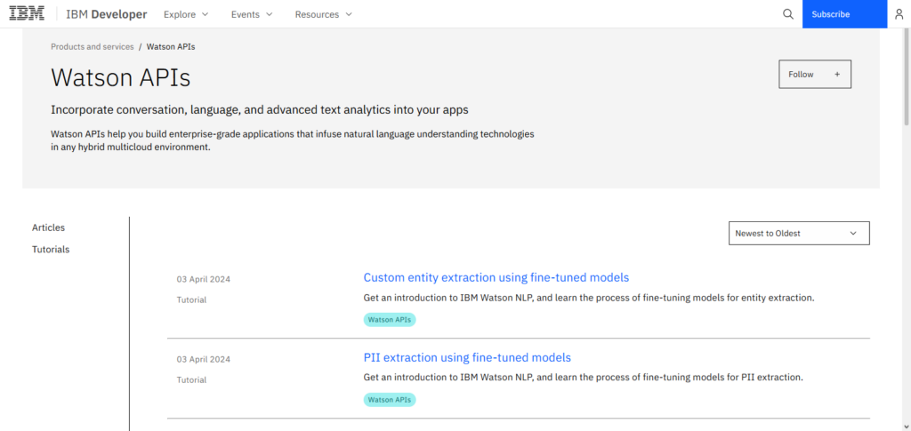 IBM Watson Spreadsheet API
