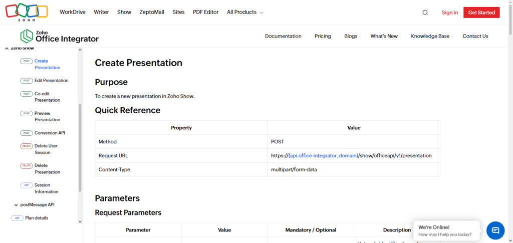 Zoho Show AI API
