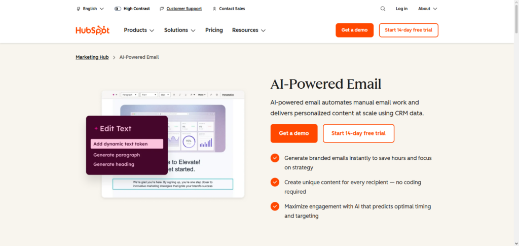 HubSpot AI Email API