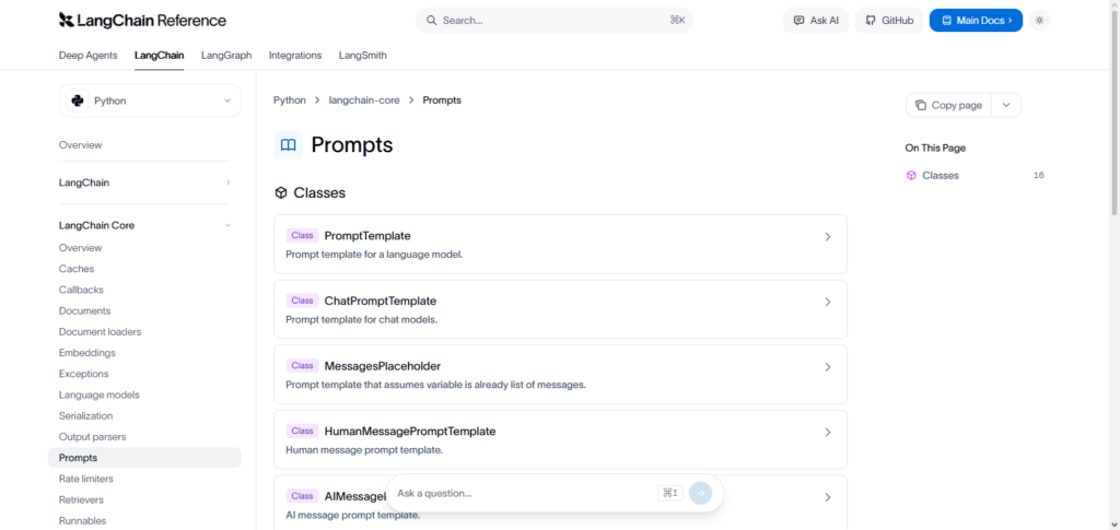 LangChain Prompt API