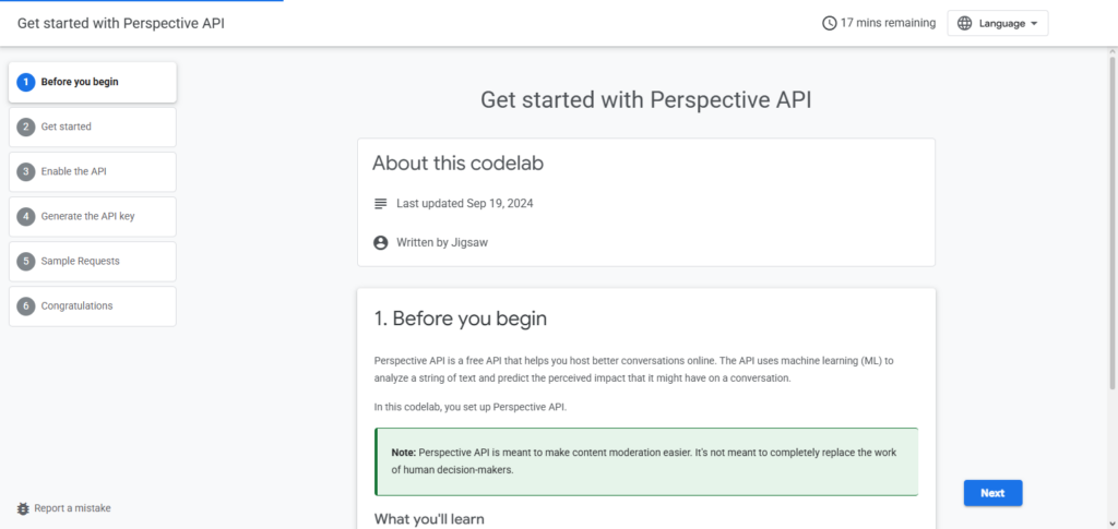 Google Perspective API