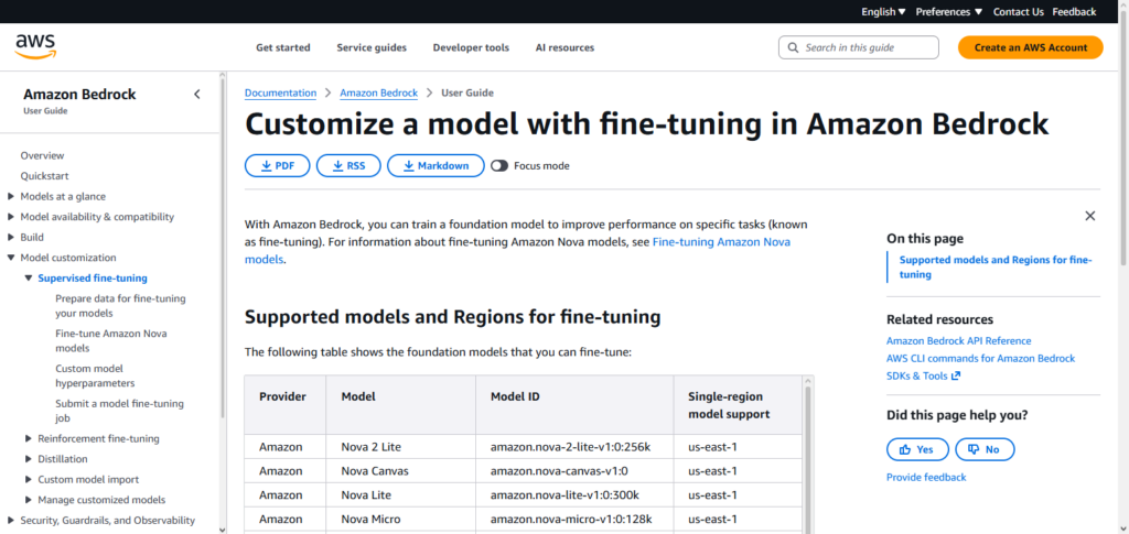 AWS Bedrock Fine‑Tuning