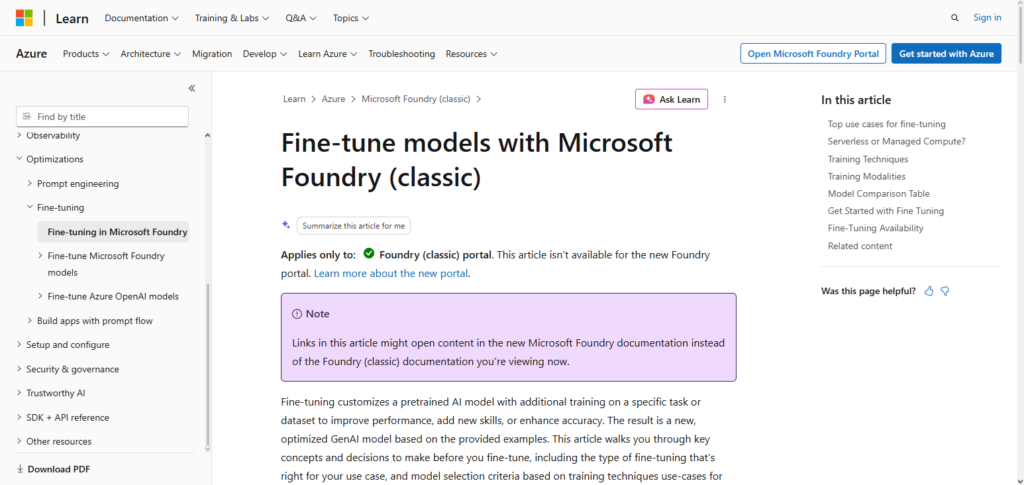 Microsoft Azure AI Fine‑Tuning