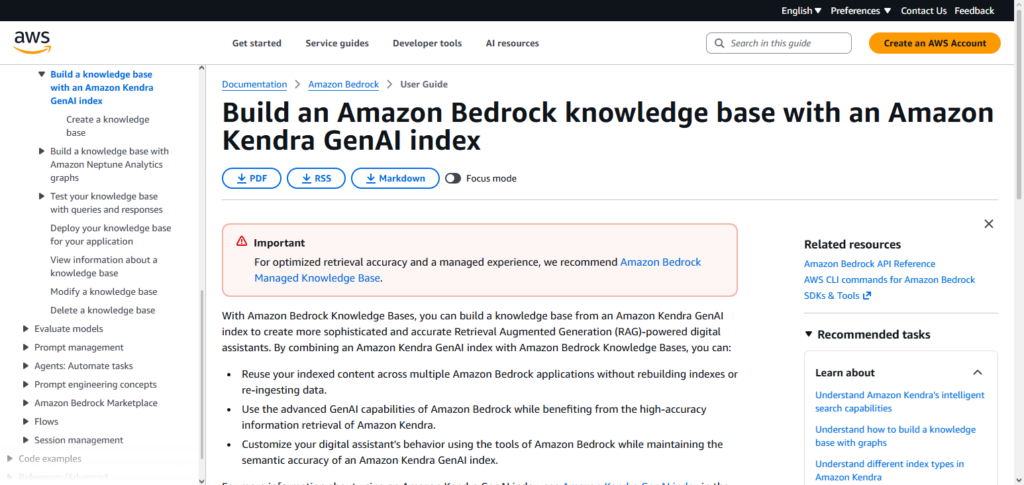 AWS Bedrock + Kendra