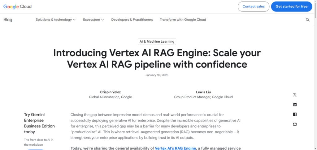 Google Vertex AI RAG