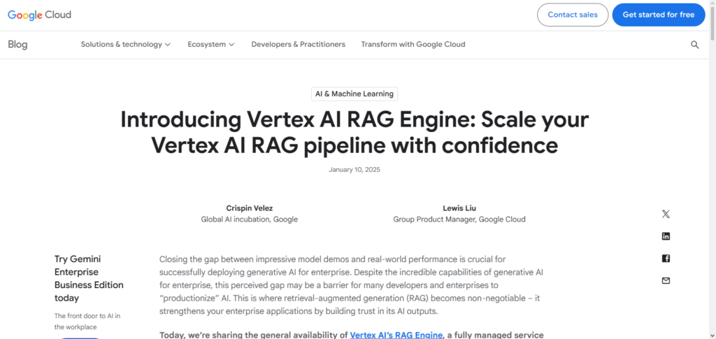 Google Vertex AI RAG