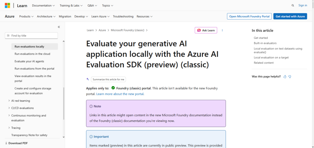 Microsoft Azure AI Eval