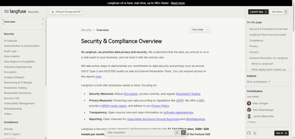Langfuse Security