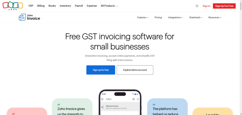 Zoho Invoice