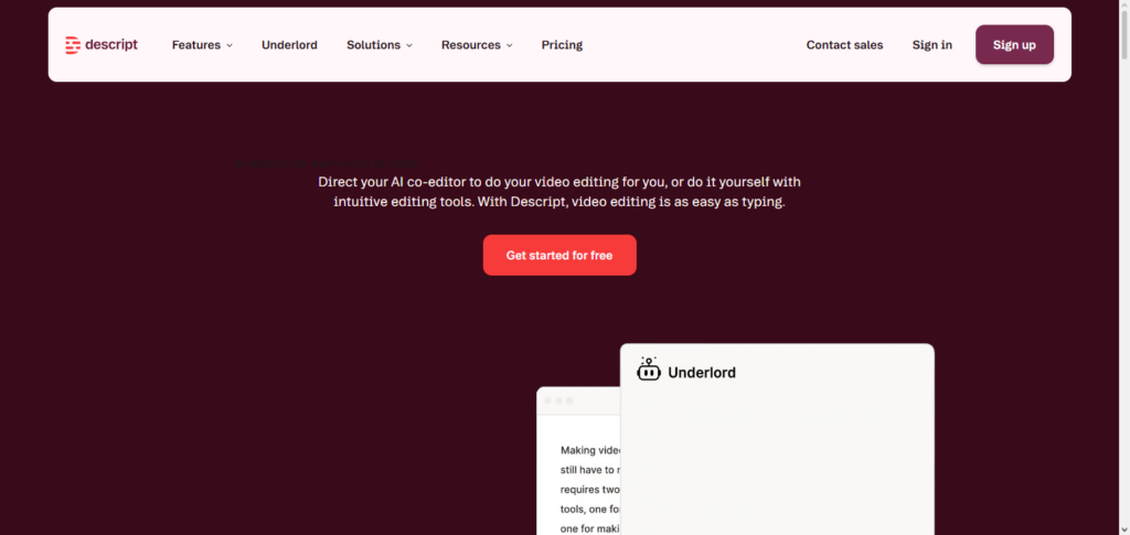 Descript AI Video