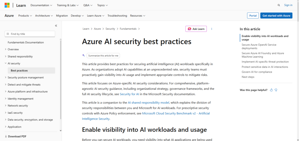 Azure AI Security Center