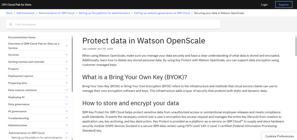 . IBM Watson OpenScale Security