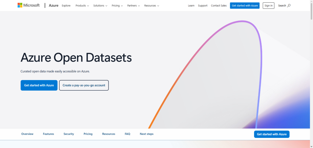 Microsoft Azure Open Datasets