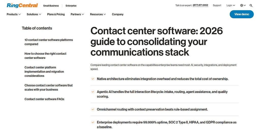 RingCentral Contact Center