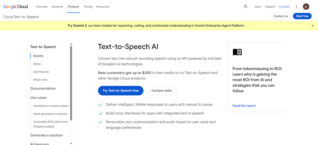 Google Cloud Text-to-Speech