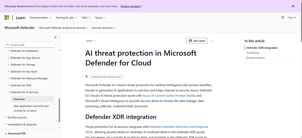Microsoft Defender for Cloud AI Security