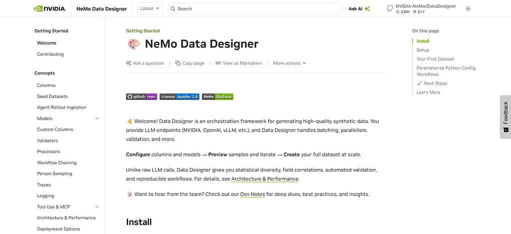 NVIDIA NeMo Data Designer