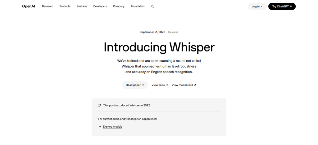 Whisper by Open Assistant