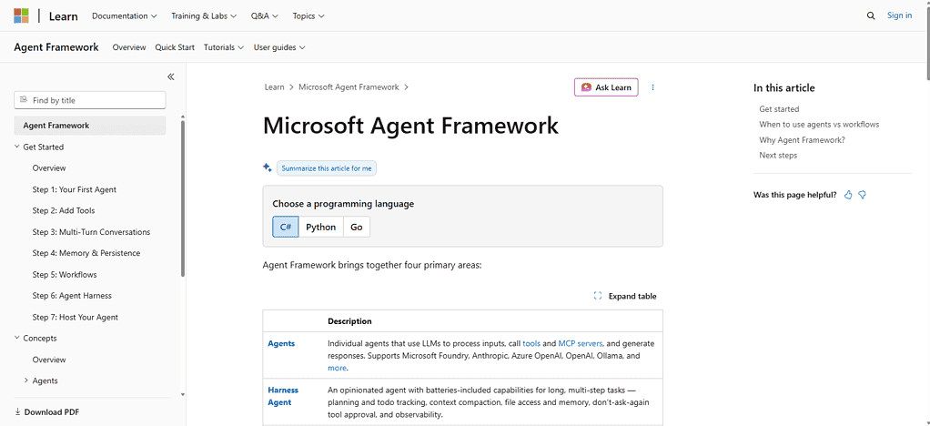 Microsoft Agent Framework