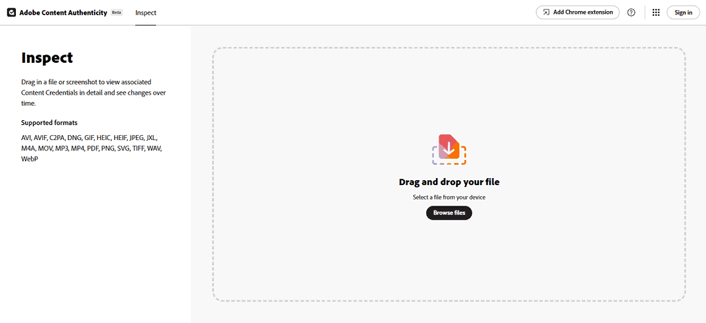 Adobe Content Credentials Inspect
